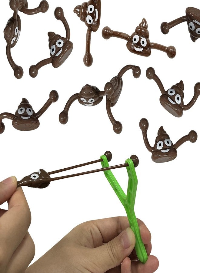 M.best 48pcs Poop Slingshot Flying Toys Bulk, Sticky Rubber Flying Shooting Game Toy,Novelty Party Favors Funny Gifts for Kids Easter Christmas Birthday Goodie Bag Stuffers - Image 4